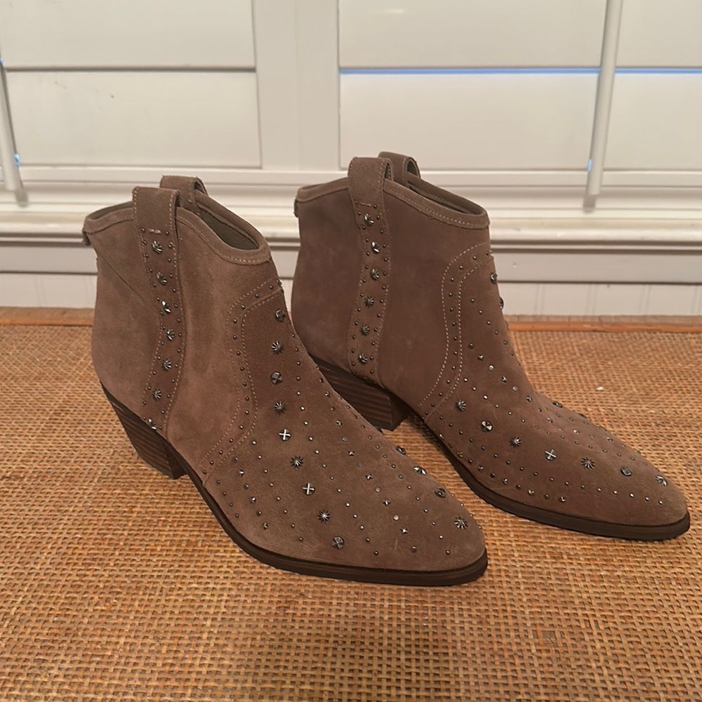 Sam Edelman Brown Ankle Boots with Studded Design